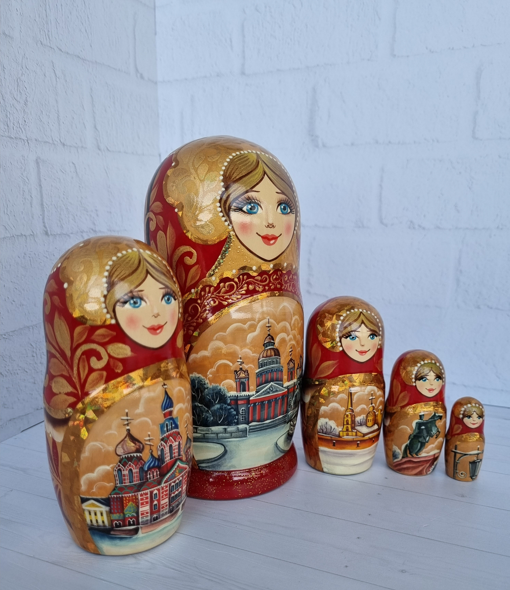 Матрёшка "Виды города" 5мест
