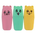 Набор текстовыделителей 3шт. "Зверята". В ПВХ пенале, 3 цвета микс