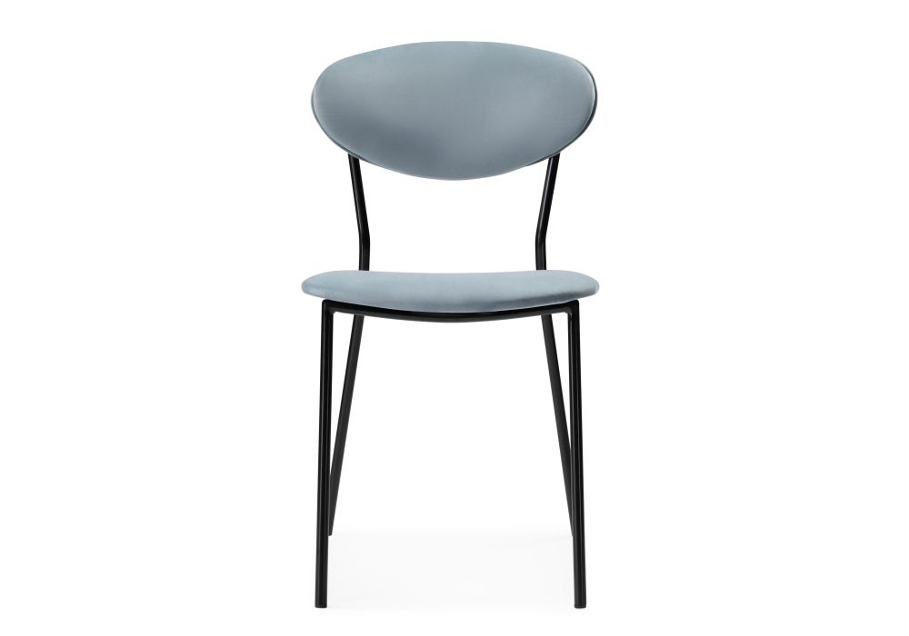 Стул на металлокаркасе Корсе пыльно-голубой / черный глянец