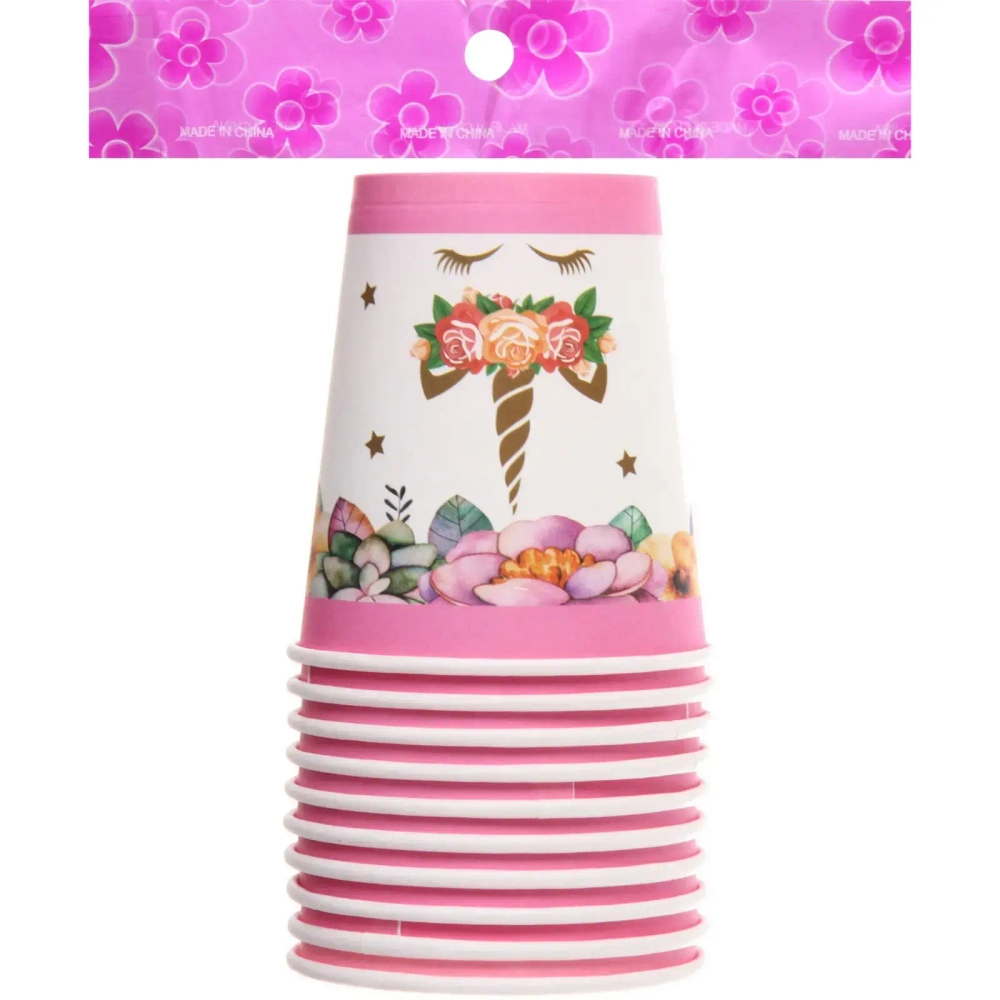 Стакан бумажный 0,2л в наборе 10 шт «Цветочный рай»