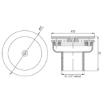 Форсунка донная рассеивающая Ø 95 (пленка) G1½" (наружн.) нерж. ст. AISI-316/ФПб.090.2/1