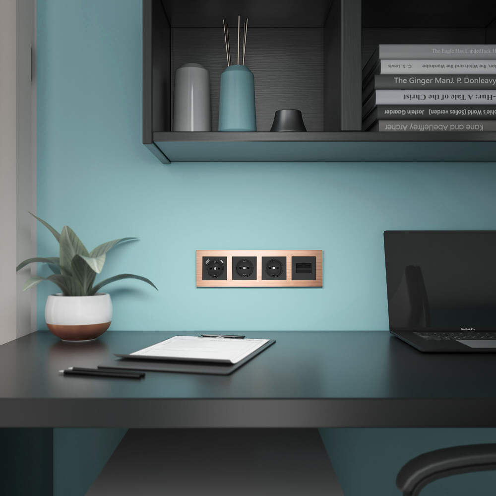 Рамка на 4 поста Aluminium (бронза)