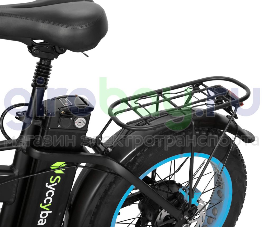 Электровелосипед Syccyba F10 Pro 2025 года (48V/15Ah) - Синий обод фото №7