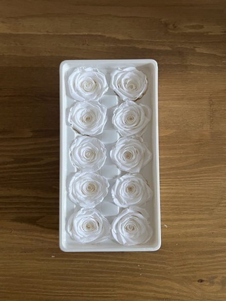 Роза классическая белая d=3,5-4 см (упак 10 шт)