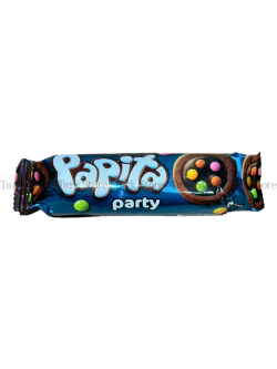 Печенье "Papita Party Blue" с какао и с молочной начинкой, покрытое тёмным шоколадом и драже 63 гр