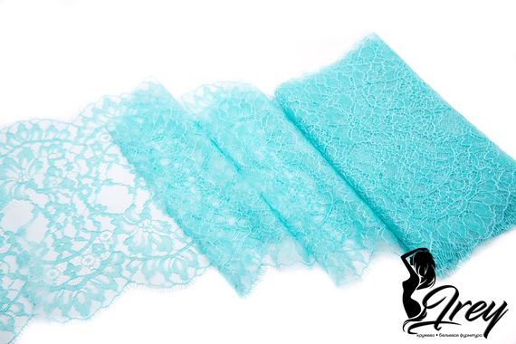 01-47 Кружево шантильи 22 см, бирюза