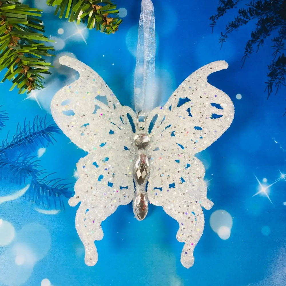 Подвеска «Сказочная бабочка» 11 см, белый