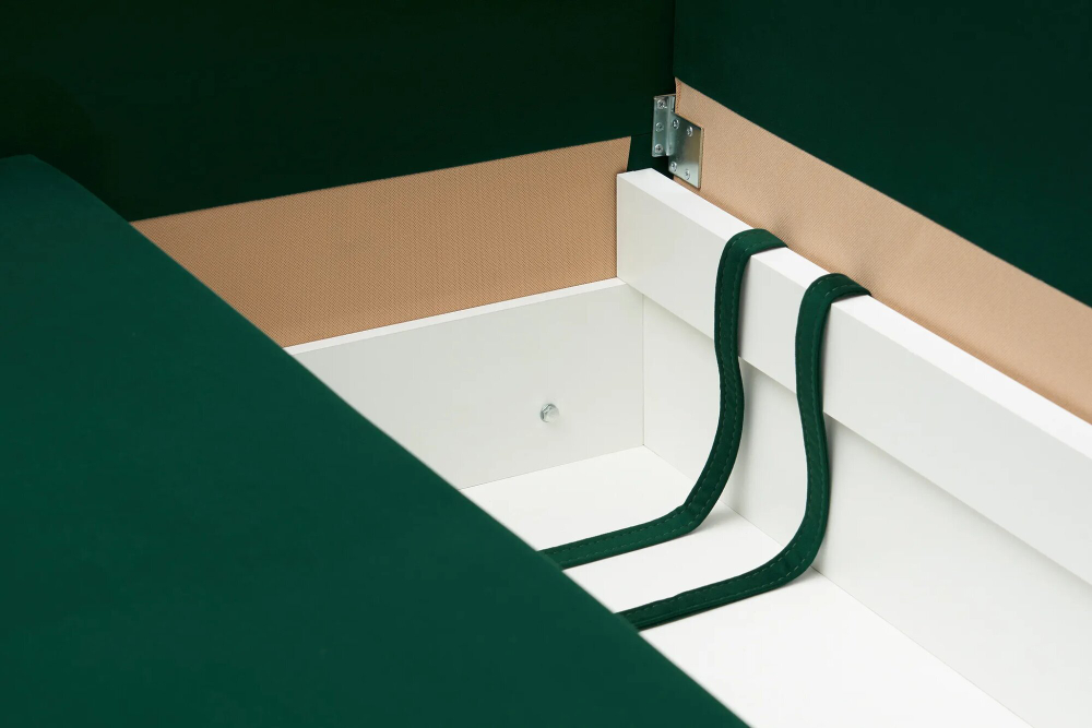 Диван Отто, шагающая еврокнижка, велюр, изумрудный