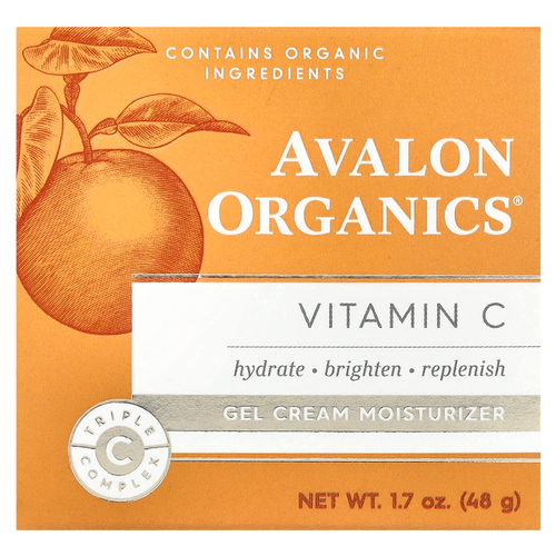 Avalon Organics, Витамин C, увлажняющий гель-крем, 48 г (1,7 унции)