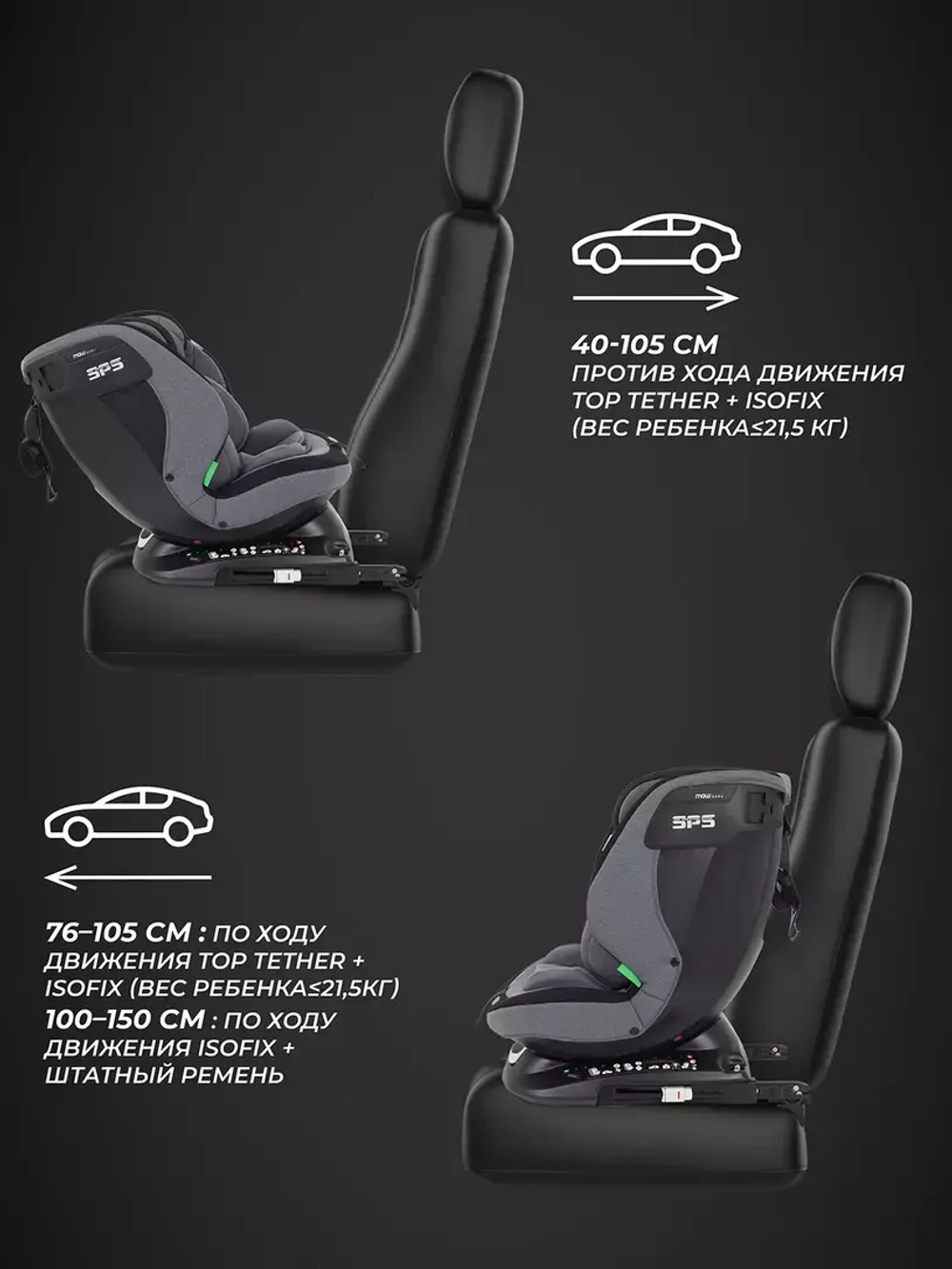 Автокресло MOWBaby UB616 "MOTION" isofix (40-150см)