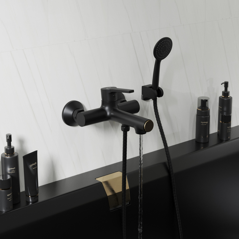 Смеситель для ванны 35k MIXLINE ML23-01 "Round Black" ЧЕРНЫЙ