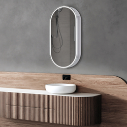 Зеркальный шкаф Abber Kontur 50 AG6339S с подсветкой Белый