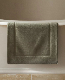 Zara Home - Нескользящий коврик для ванной из мягкой махровой ткани, зеленый, 60x90 см