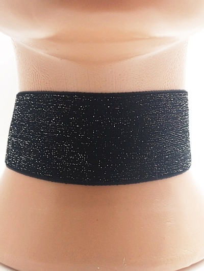 Черный с блестками чокер без подвески 4 см.