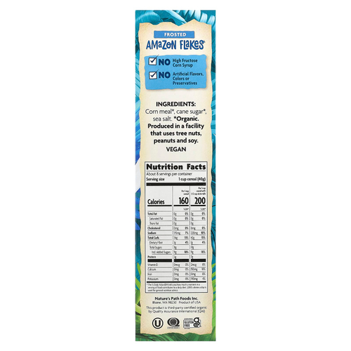 Nature's Path, Envirokidz Organic, Amazon Flakes, органические кукурузные хлопья, в глазури, 325 г (11,5 унции)