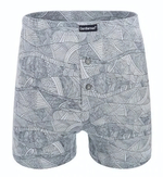 Хлопковые трусы-боксеры свободного кроя с фантазийным принтом (Размер: M) (Цвет: серый)
