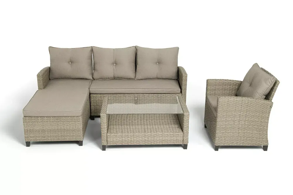 "Атланта" лаунж-зона из искусственного ротанга, цвет соломенный