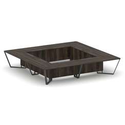 Steel Meet Стол переговорный квадратный KDK-PR.B.SP-20K2 Дуб Мали/Металл Антрацит 4000*4000*750