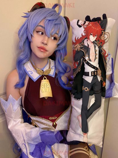 Мини дакимакура Дилюк из Геншин Импакт | Genshin Impact арт. M0914, 60х20 см