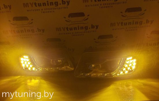 Передние фары VW Passat B5 daylight black
