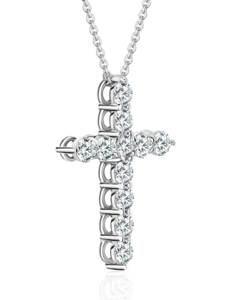 Колье "крест" с природными бриллиантами 3.75 мм общей массой 2.1ct