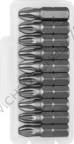 ЗУБР 10 шт, PZ3 25 мм, Набор кованых бит (26003-3-25-10)