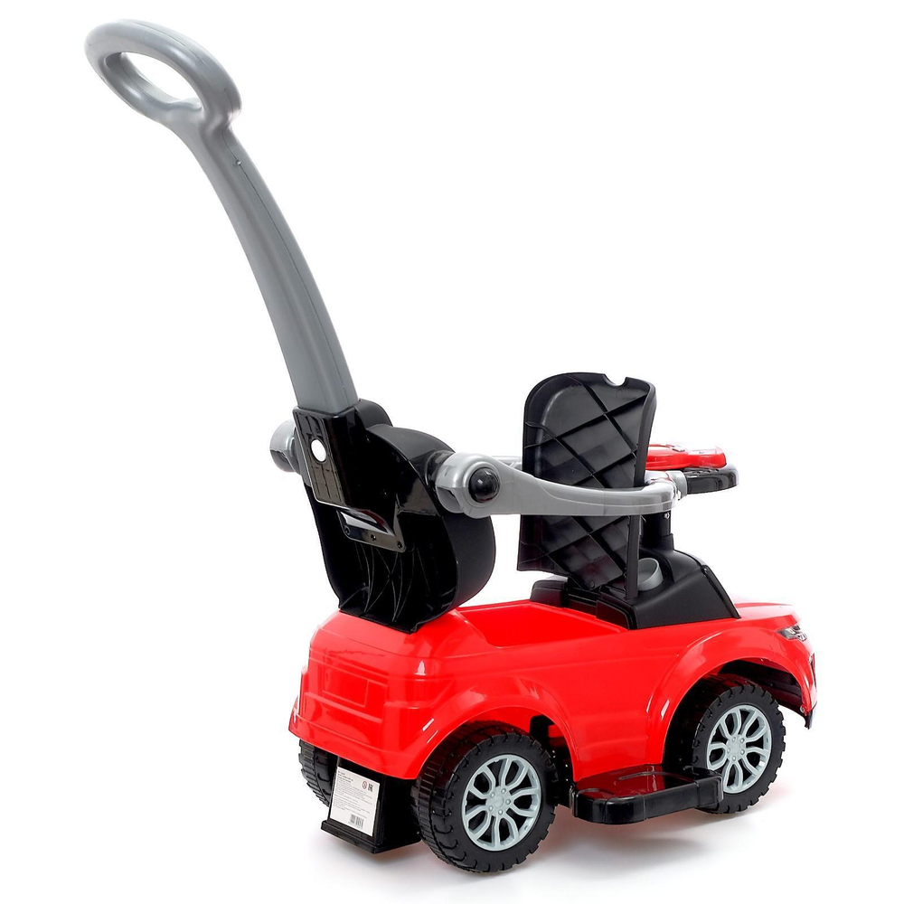 4898309 Толокар - каталка «Тачка», с родительской ручкой, цвет красный