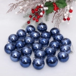 Новогодние шары 5 см (набор 24 шт) «Глянец», сапфир