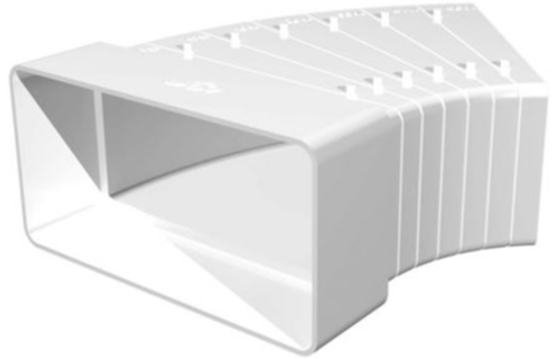 Колено горизонтальное разноугловое для прямоугольных воздуховодов 60х120мм