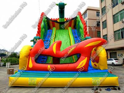 Коммерческий надувной батут-горка "Огненный дракон" 18*8*13 м