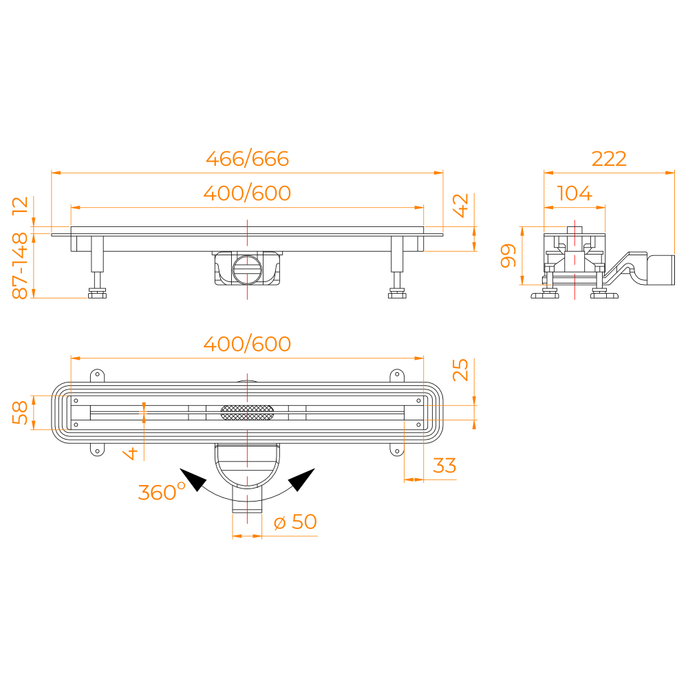 Душевой трап RGW SDR-56 (400)