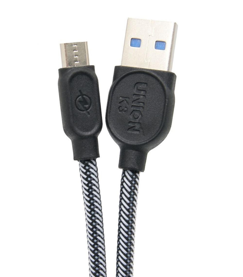 Кабель USB - Micro UNION K3 (серый) 1м
