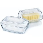 Масленка прозрачная с крышкой 17см