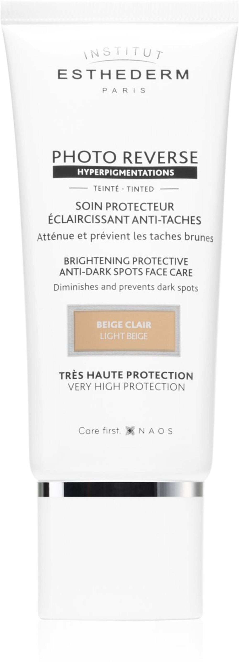 Institut Esthederm Photo Reverse Brightening Protective Anti-Dark Spots Face Care - защитный тонирующий крем от обесцвечивания с высокой защитой от ультрафиолета /  Light Beige 50  ml  / GTIN 3461023492123