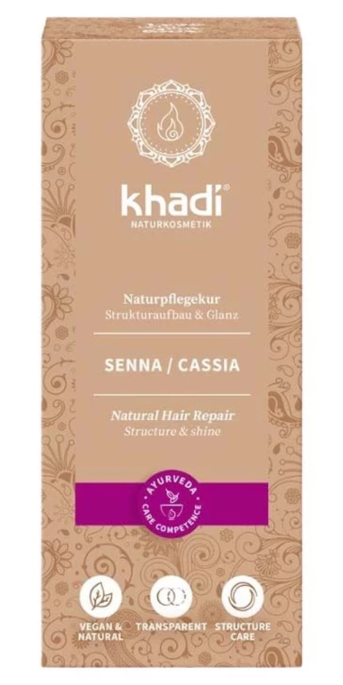 СЕННА/КАССИЯ натуральная краска для волос бесцветная Khadi Naturprodukte, 100 гр