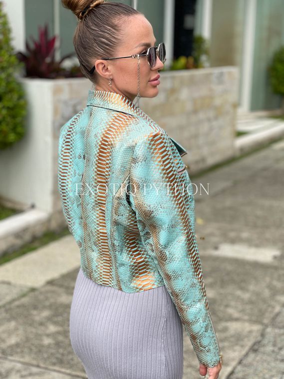 Куртка из кожи питона мульти JT-117