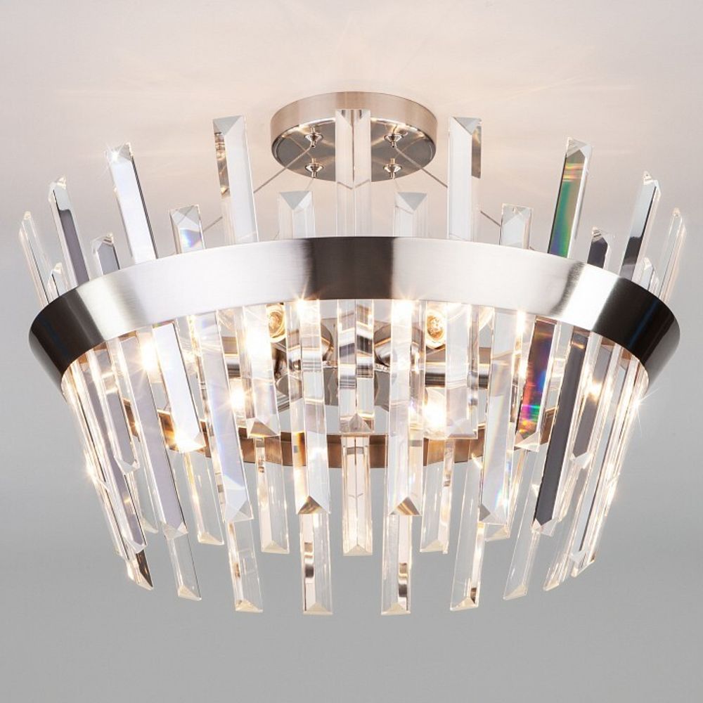 Светильник на штанге TK Lighting Steccato 10111/5 сатин-никель/прозрачный хрусталь Strotskis