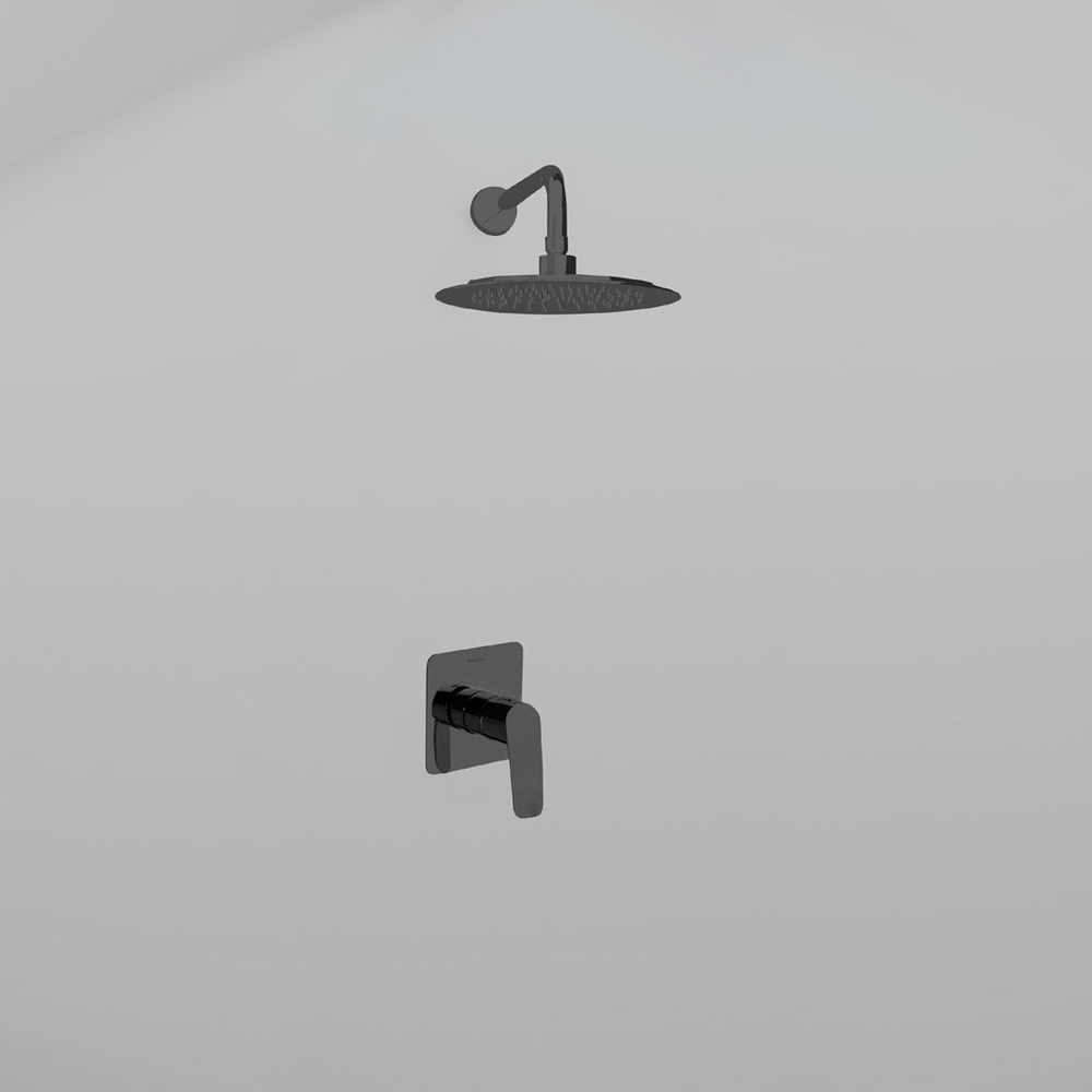 Встраиваемый смеситель для душа с тропическим душем NEW FLY K5718012NM черный