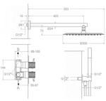 Встраиваемый термост.смеситель для душа на 2 выхода с троп.и руч.душем ODISEA JOYA K5987022CUC медь