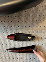 Балетки Saint Laurent бордовые лакированные