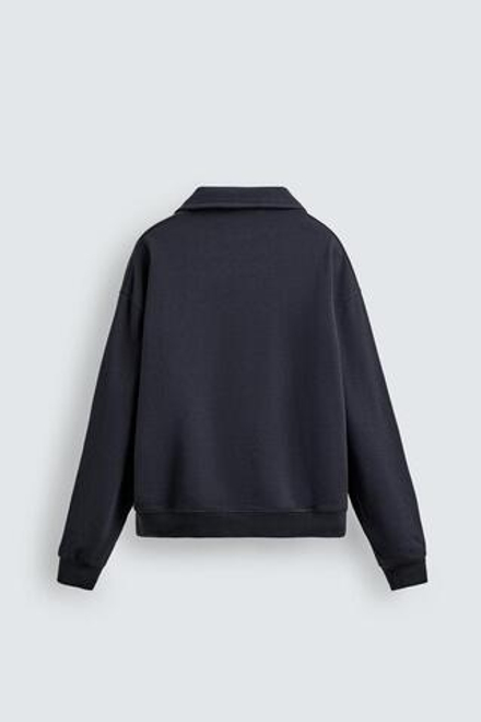 ZARA ХЛОПКОВАЯ ТОЛСТОВКА-ПОЛО, МОРСКОЙ СИНИЙ