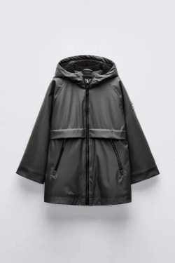 Zara vinyl coat on sale