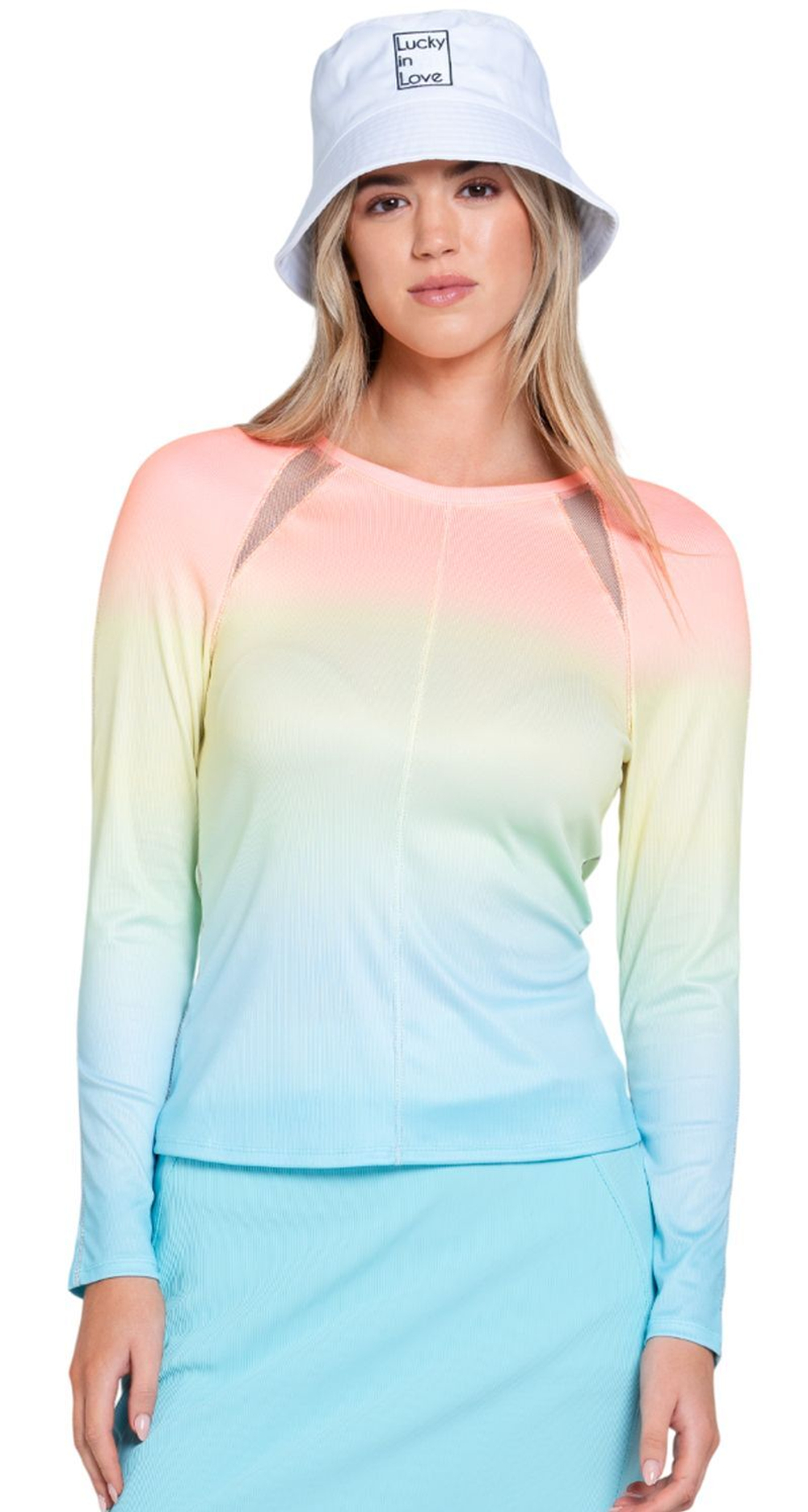 Женская теннисная футболкаLucky in Love Lucky Club Long Sleeve - Multikolor