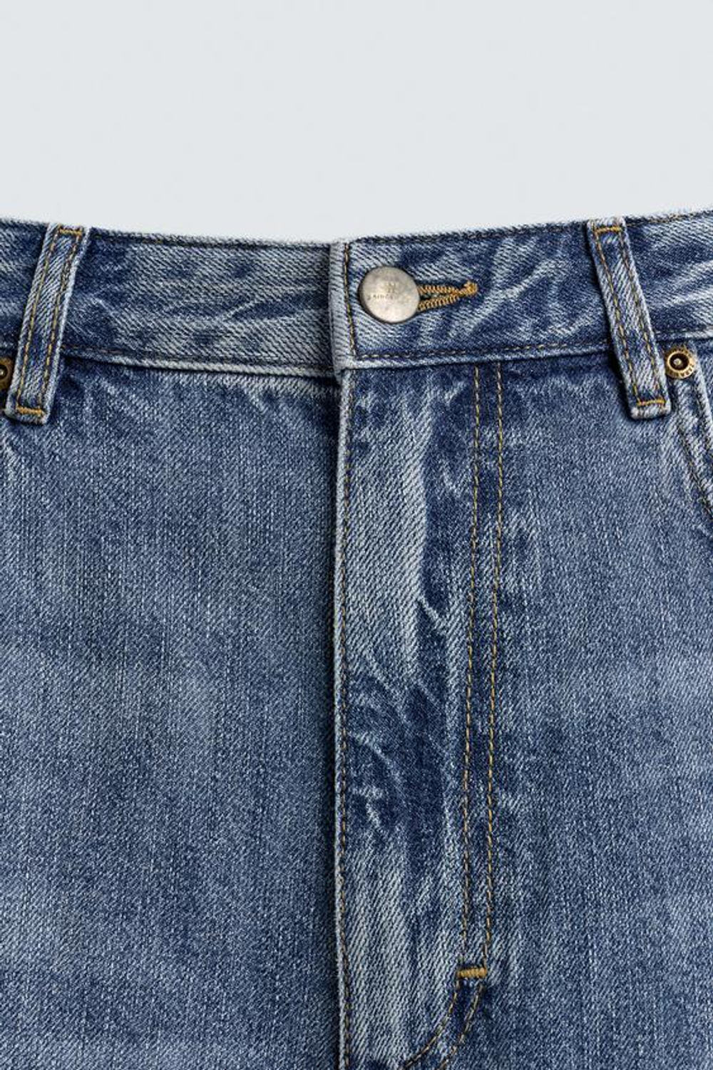 ZARA ДЖИНСЫ BAGGY FIT С ЭФФЕКТОМ БРЫЗГ, ВЫЦВЕТШИЙ СИНИЙ