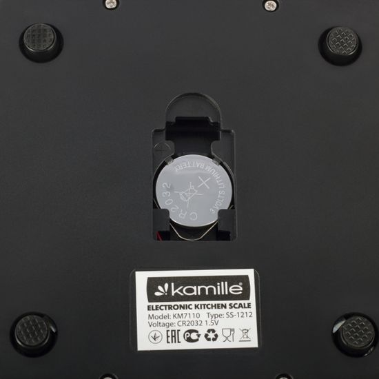 Весы кухонные электронные Kamille KM-7108 (круглые 18,5х18,5х2 см) стеклянные