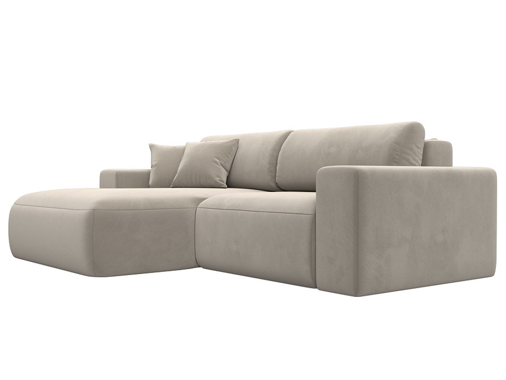 Диван угловой Лига-036 НПБ Классик левый угол МИКРОВЕЛЬВЕТ Бежевый