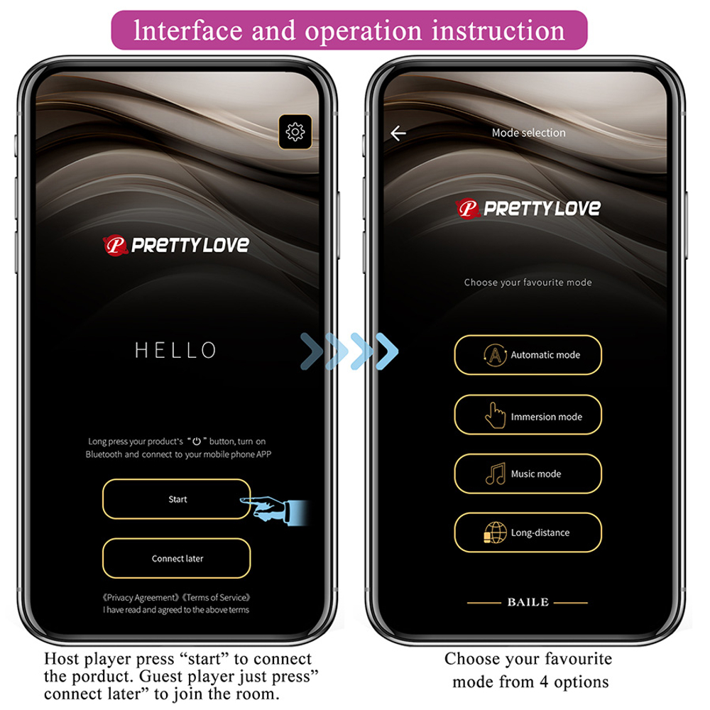 Фиолетовое виброяйцо для ношения с управлением через приложение Pretty Love Klay App-Enabled Thrusting Hands-Free Vibrator Egg BI-300093HP