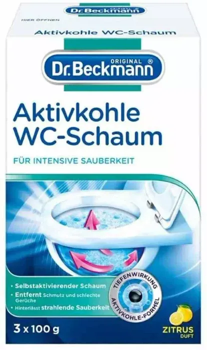 Dr. Beckmann Пена для туалета с активированным углем, 3х100 г