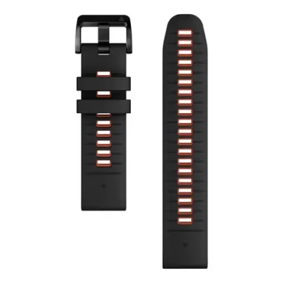 QuickFit 22mm black/flame red Silicone watch band
