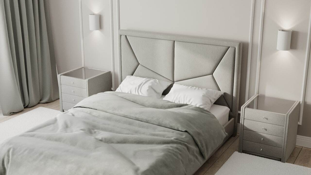 Мягкая двуспальная кровать "Торино" с подъемным механизмом